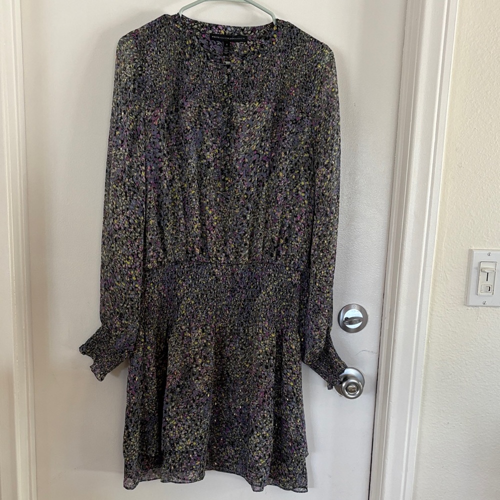 White House Black Market Multicolor Long Sleeve Dress